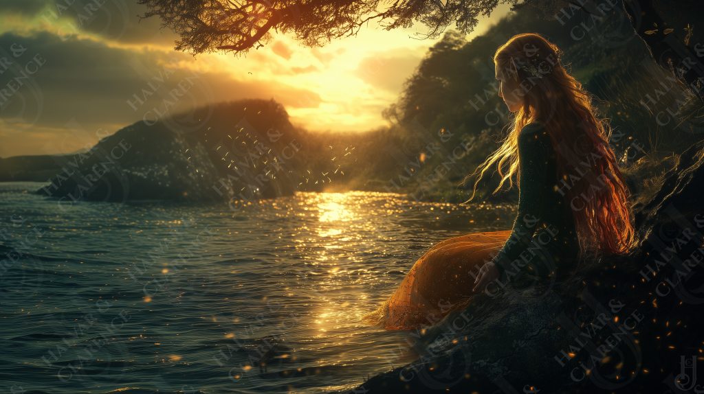 Elf girl resting dt water